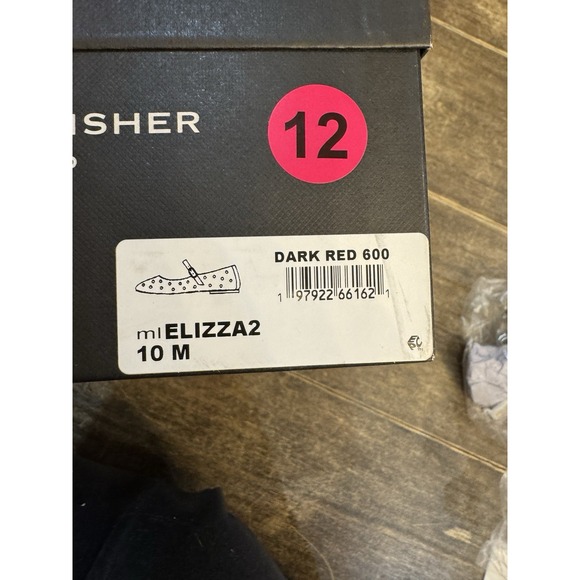 Marc Fisher Elizza Dress Embellished Ballet Flats Size 10 Dark Red Mary Jane - Picture 8 of 9